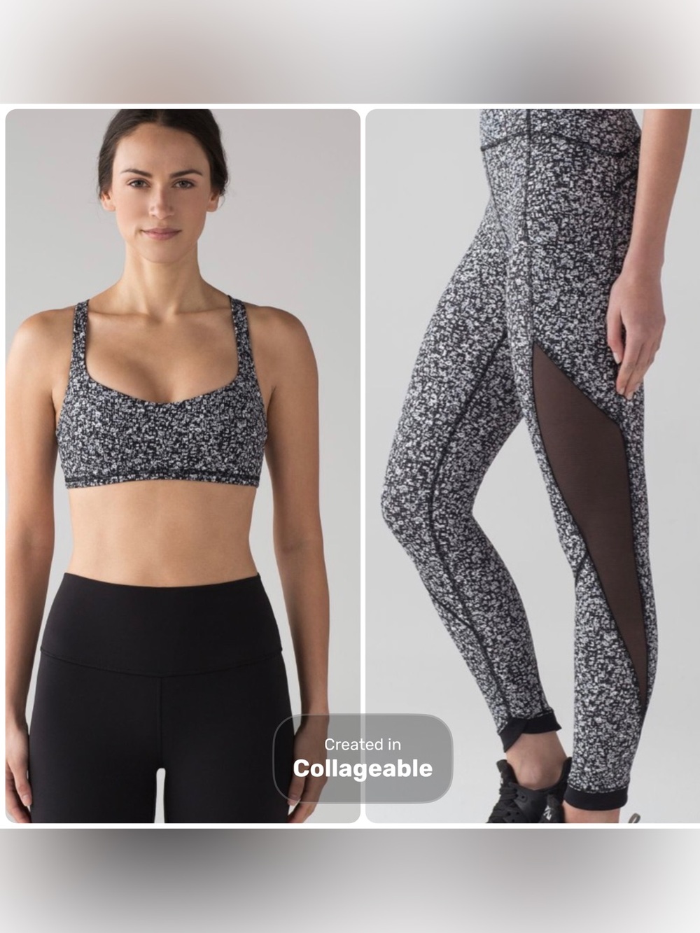 Lululemon SET Daisy Dust  Free to be Bra + Sole Training Tight 6/8